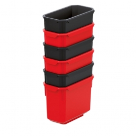 Sada 6 plastových boxů na nářadí X BLOCK BOX 140x75x105 černé / červené